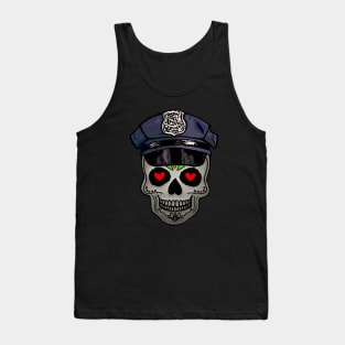 Love Skull Police Officer Tank Top